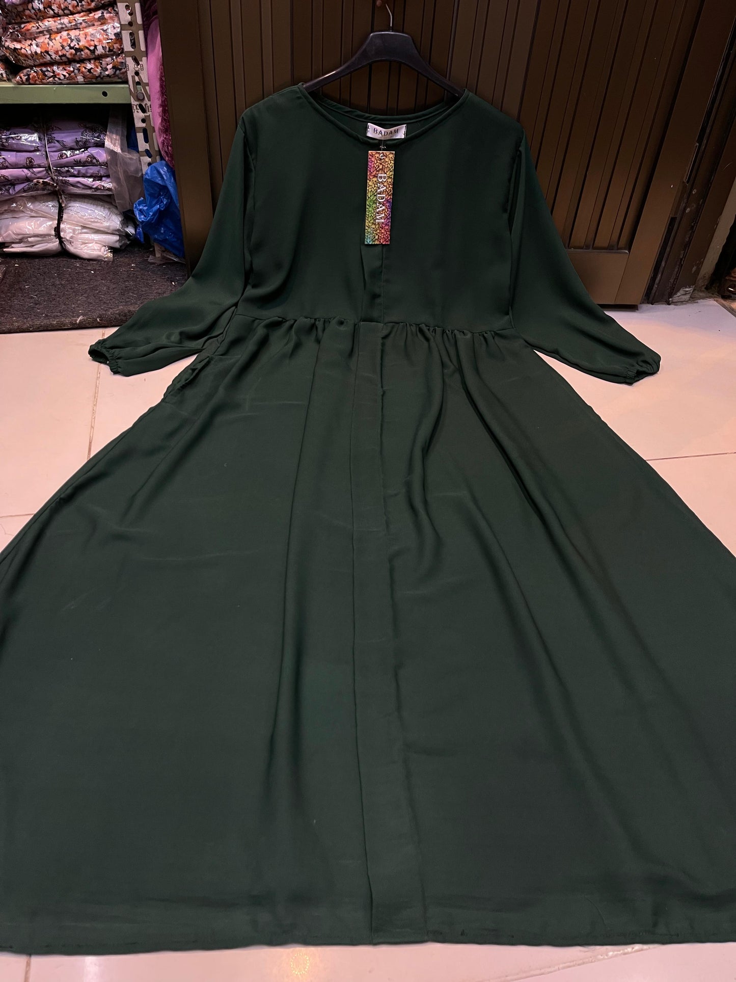 Green kuchi Abaya With Stoller