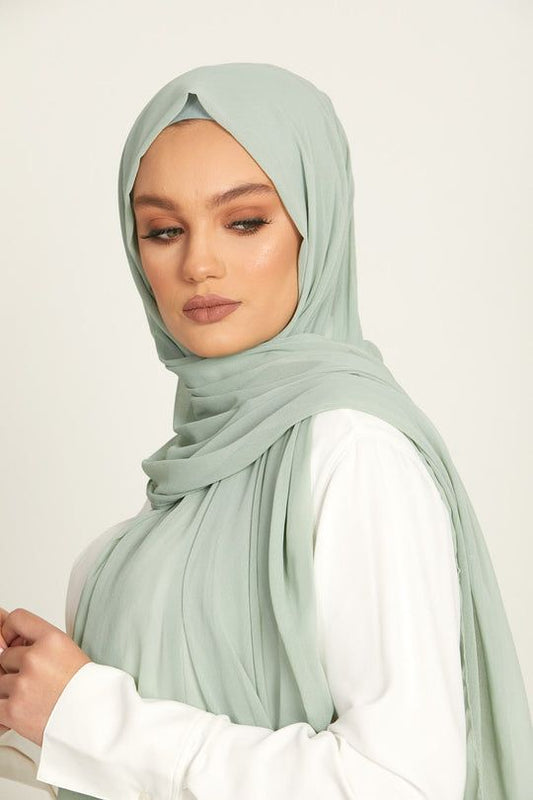 Georgette Chiffon - Sega Green